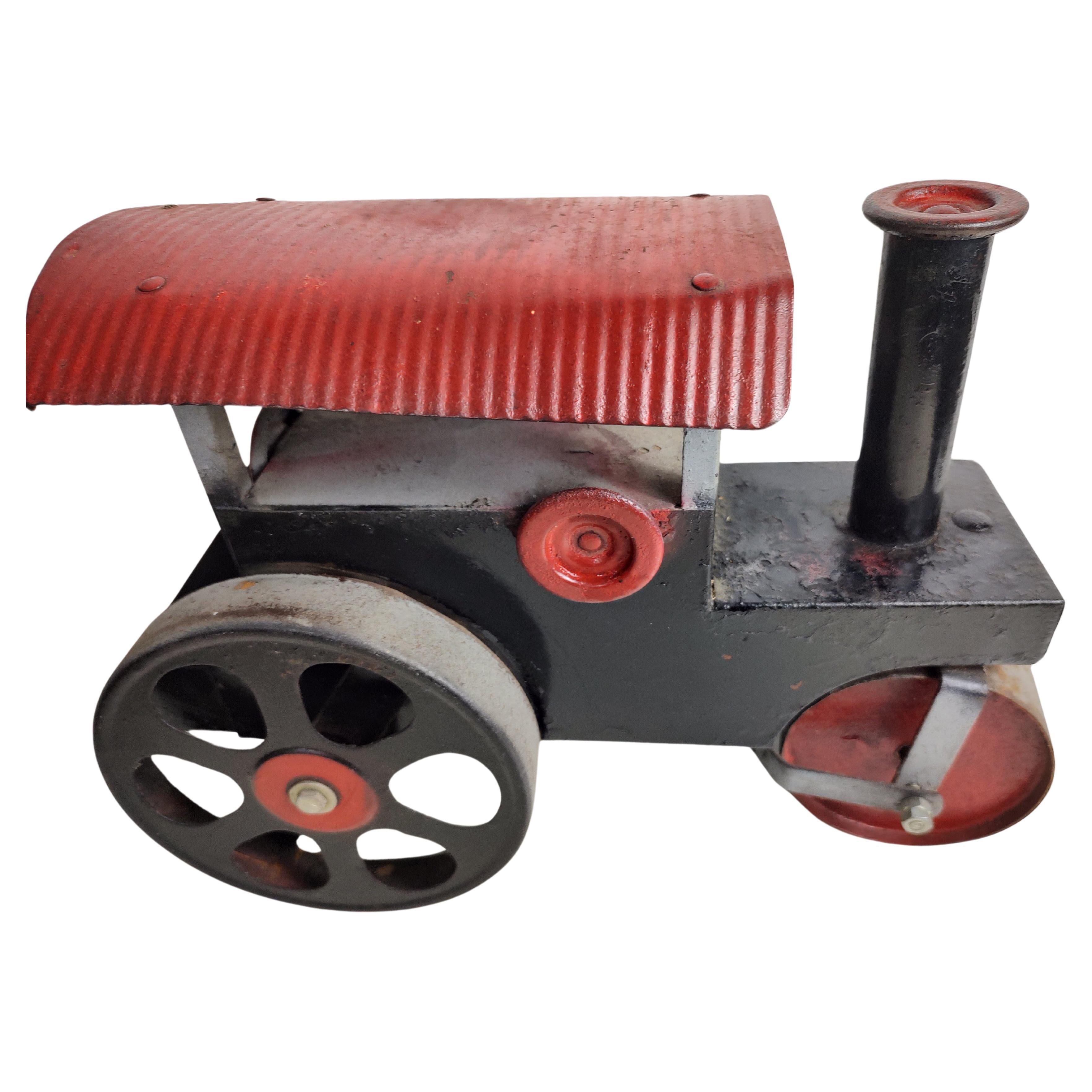 Folk Art Antique Toy Steamroller C1940 Style of Buddy L For Sale