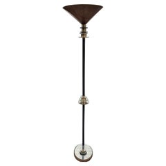 Lampada da terra Torchiere Art Deco con design a specchio a gradini