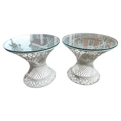 Pair Mid-Century Modern Sculptural Spun Fiberglass Side Tables Russell Woodard