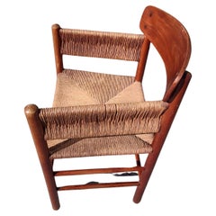 Vintage Mid Century Danish Modern Sculptural Woven Armchair