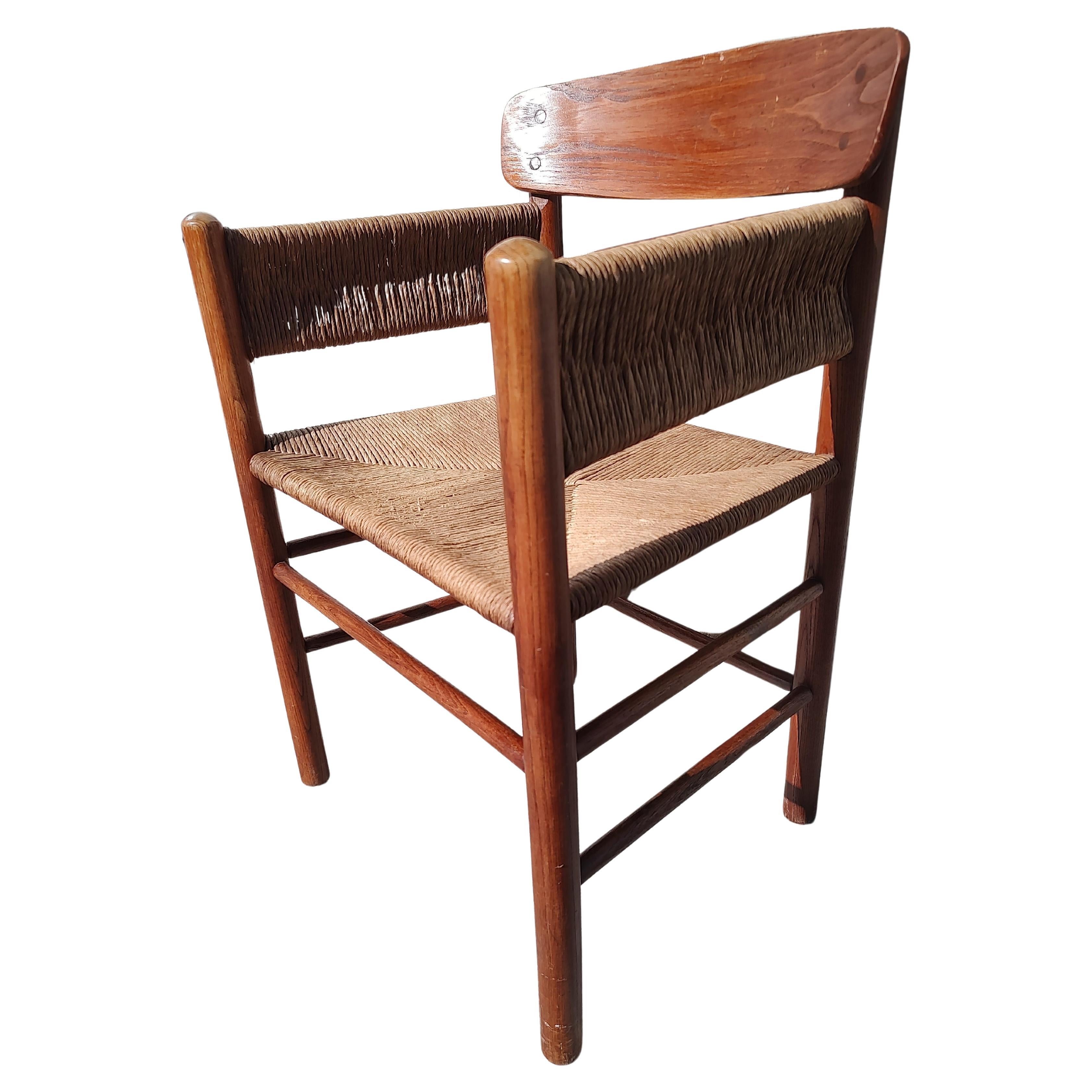 Mid Century Danish Modern Sculptural Woven Armchair