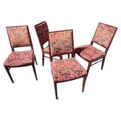 Vintage Mid Century Modern Set 4 Dining Chairs by John Stuart & Jack Lenor Larsen