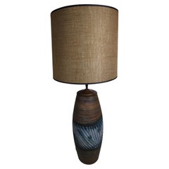 Mid-Century Modern Large Sculptural Hand Thrown Pottery Table Lamp