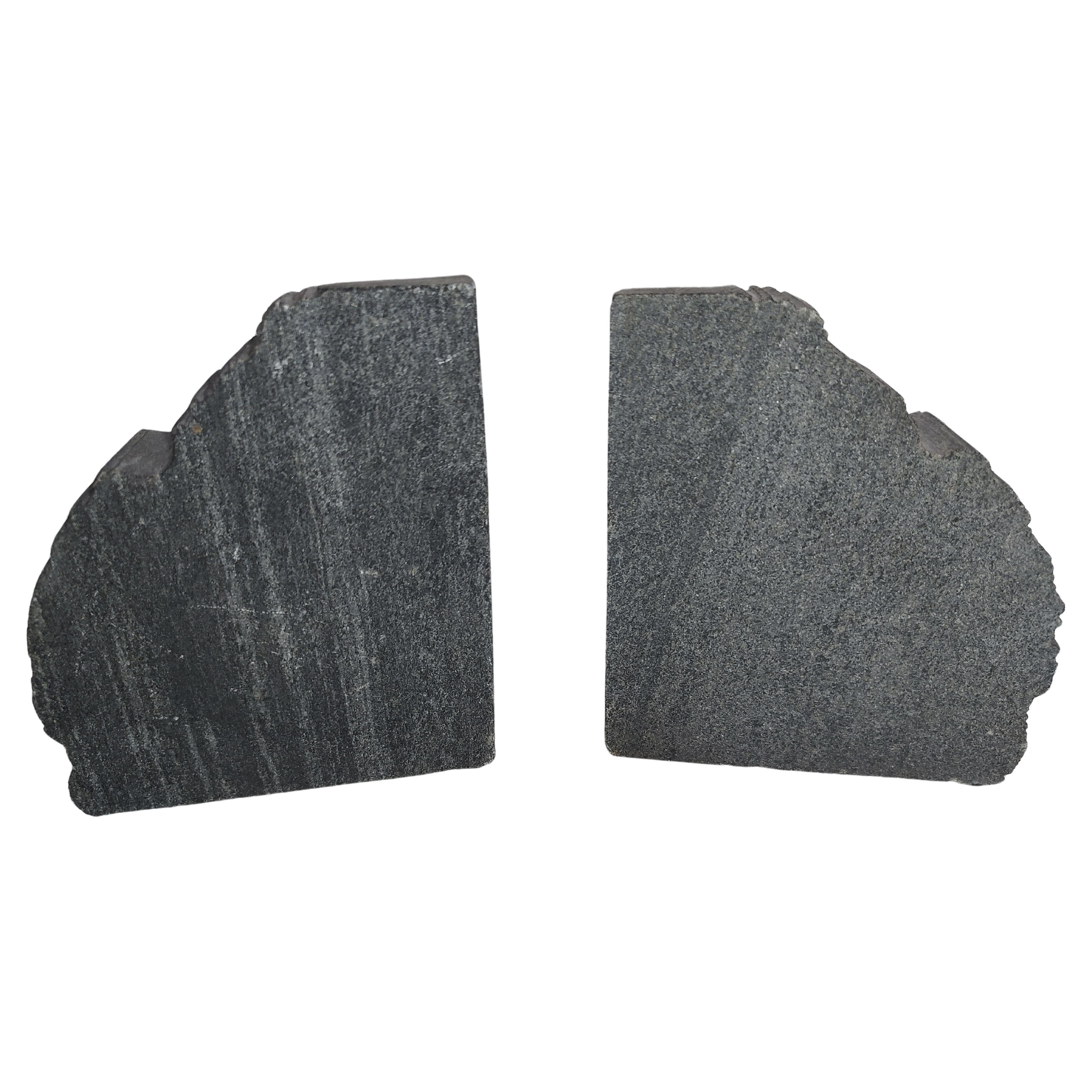 Pair of Mid-Century Modern Sculptural Granite Bookends