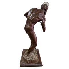 Mid Century Bronze Sculpture of a Man by Michael Shacham "Power of Tyranny"