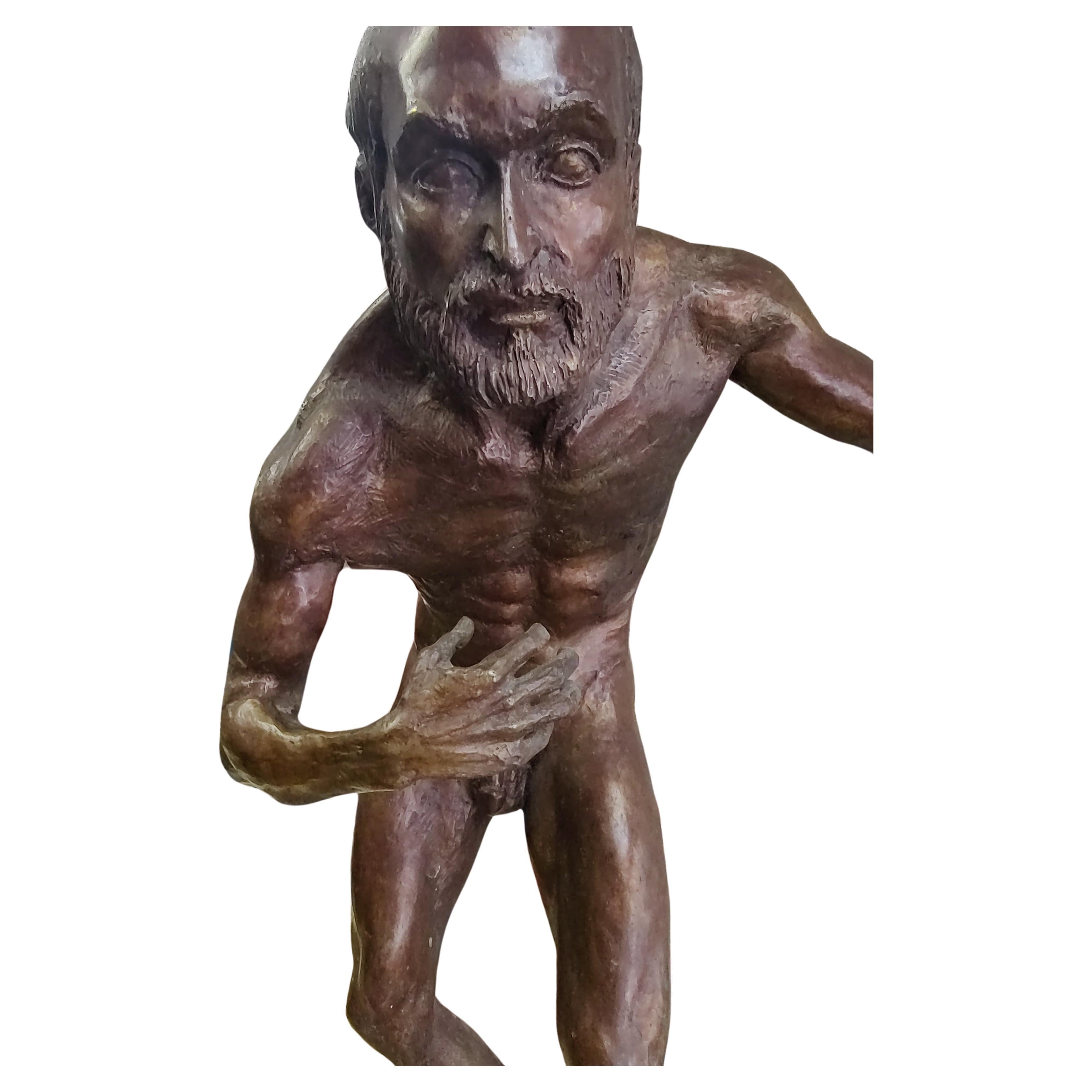 Late 20th Century Mid Century Bronze Sculpture of a Man by Michael Shacham 