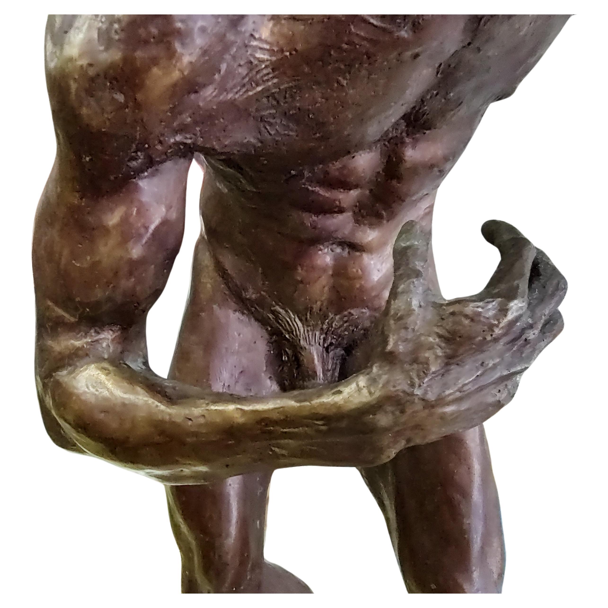 Modern Mid Century Bronze Sculpture of a Man by Michael Shacham 