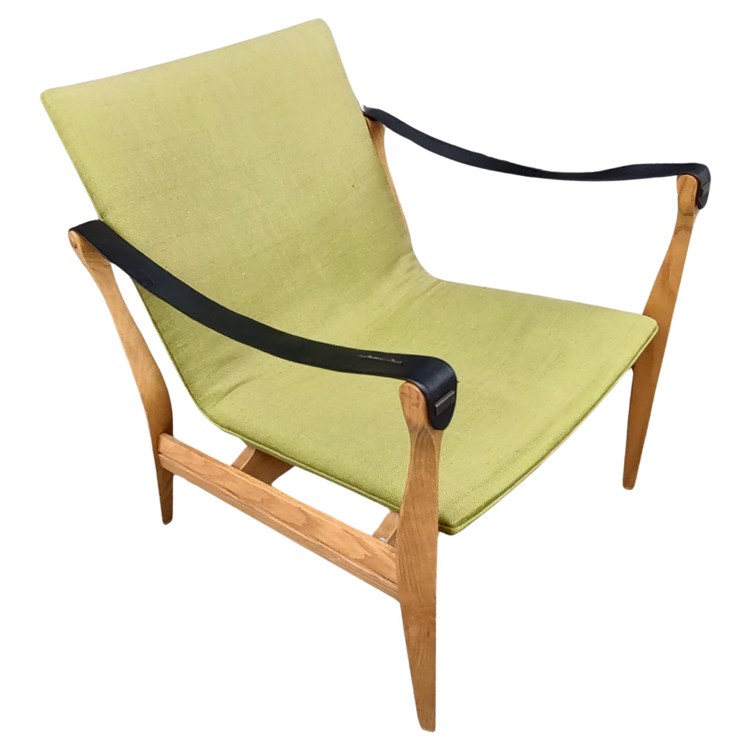 Pair of Mid-Century Modern Safari Chairs by Karen & Ebbe Clemmensen 4 Hansen For Sale 2