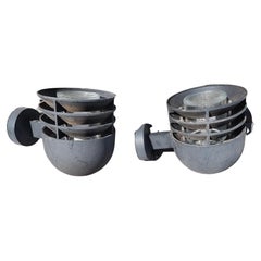 Two Pairs of Mid-Century Modern Sculptural Outdoor Wall Sconces, C1965