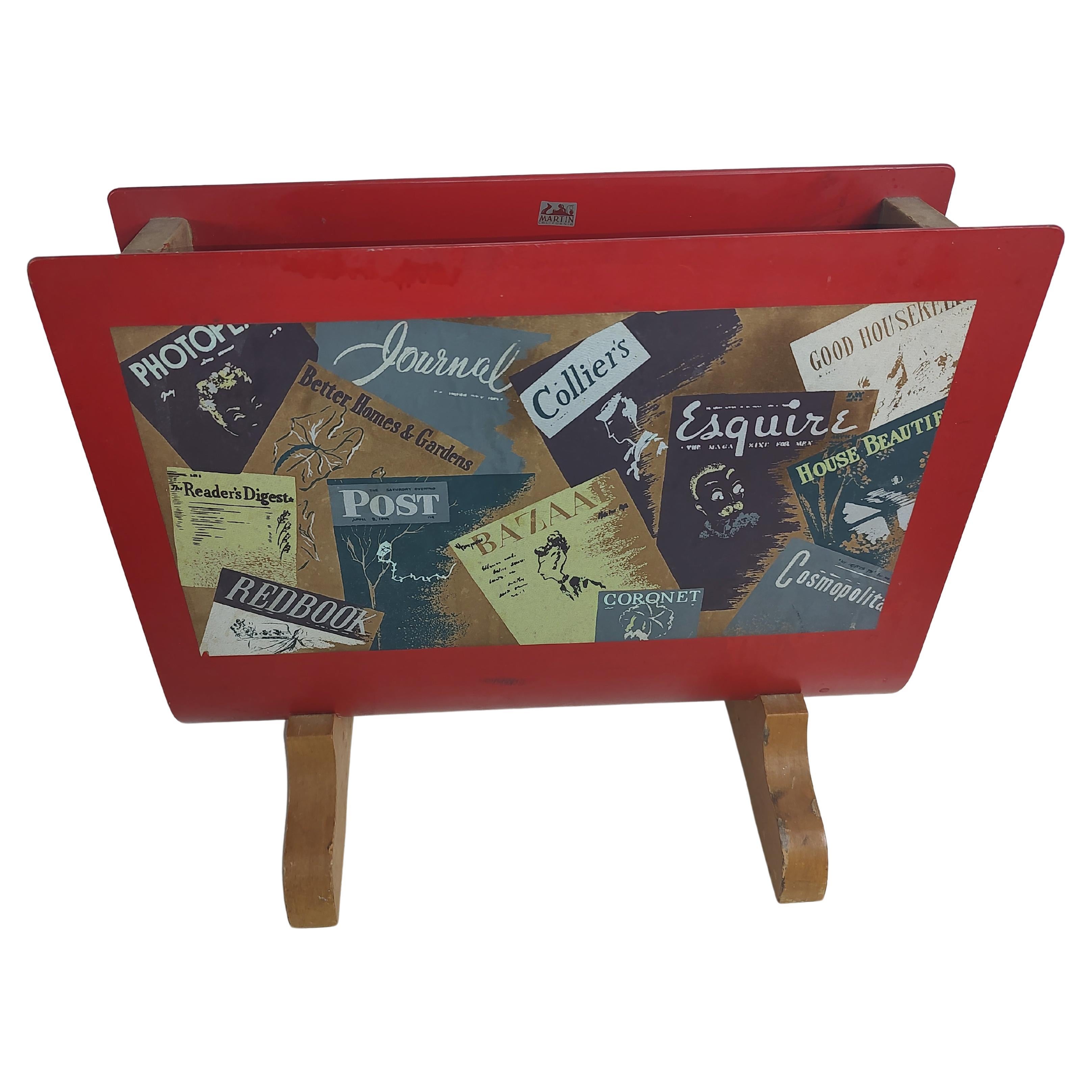 Mid-Century Modern Sculptural Bentwood Magazine Rack by Martin California