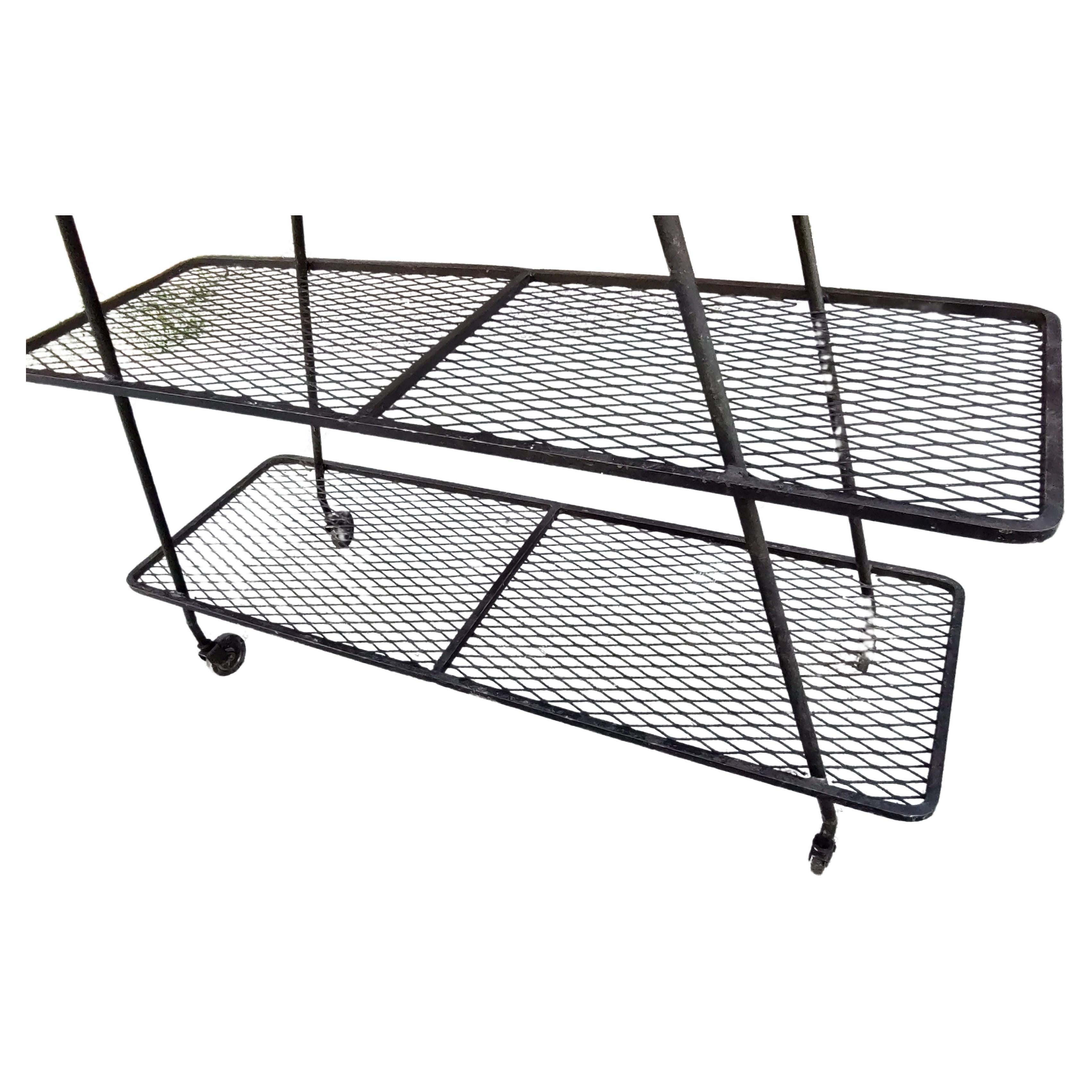 Hand-Crafted Mid Century Modern Sculptural Bar Cart with a Surfboard Top by Arthur Umanoff For Sale