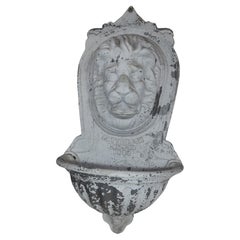 Used Cast Aluminum Lions Head Wall Fountain Planter Patterson London 1893
