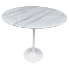 Marble Top Tulip Saarinen Style Side Table