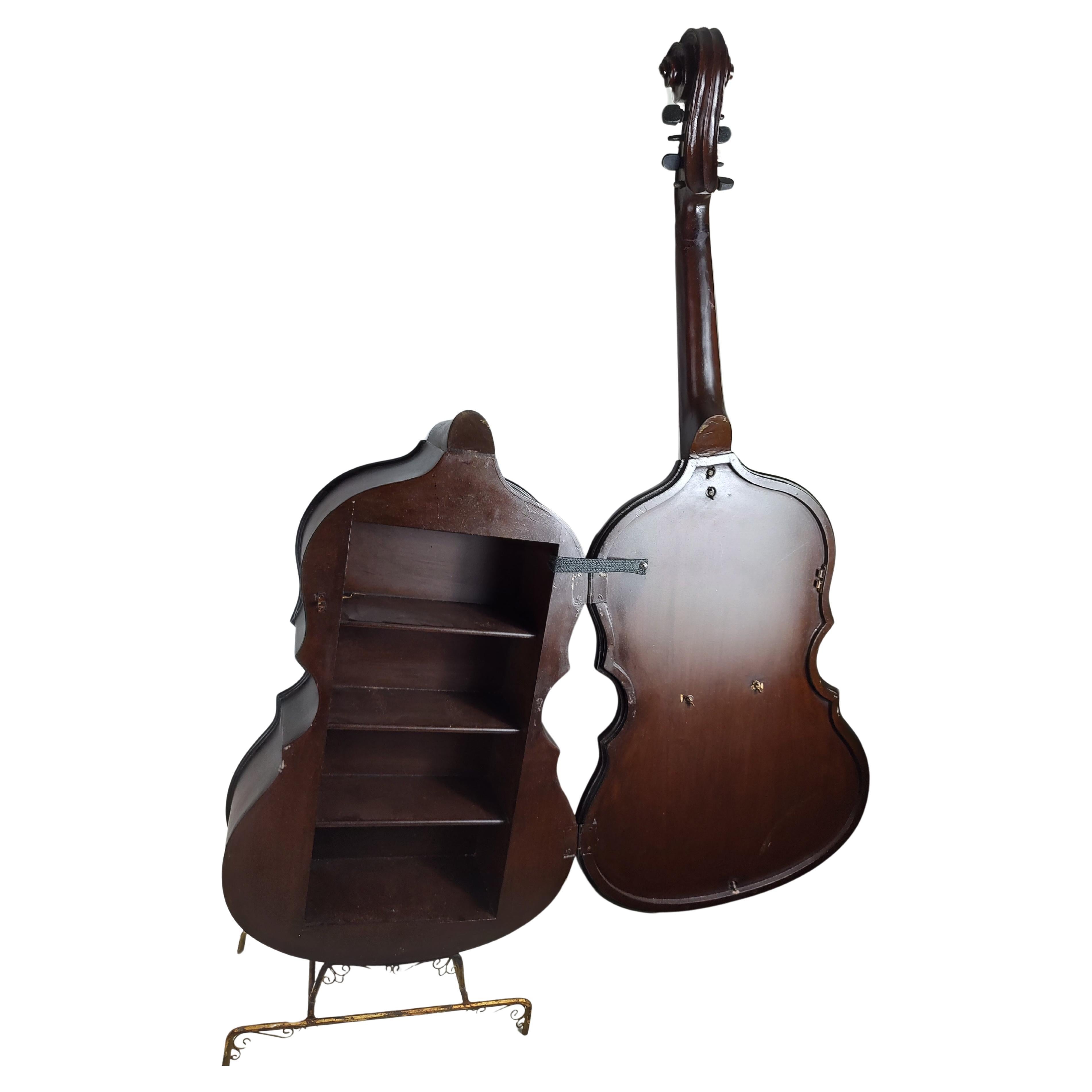 Mid Century Cabinet in the Form of Bass Cello Great Storage