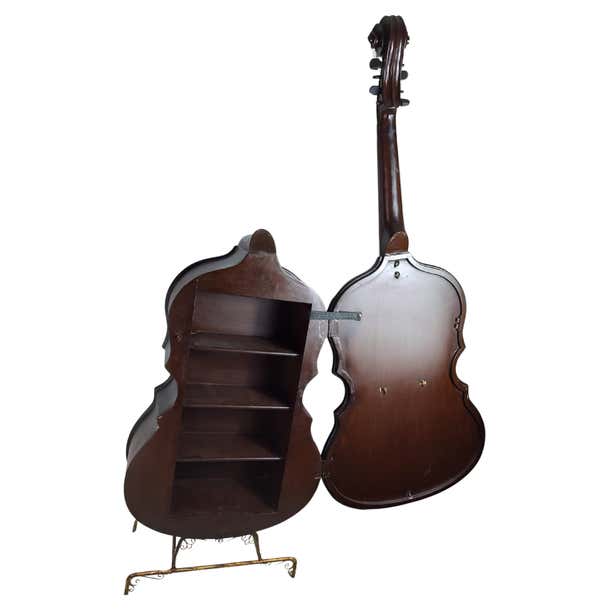 Mid Century Cabinet in the Form of Bass Cello Great Storage For Sale at ...