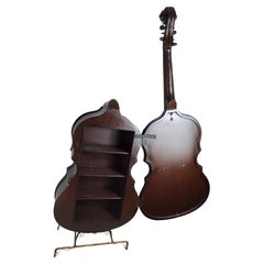 Retro Mid Century Cabinet in the Form of Bass Cello Great Storage