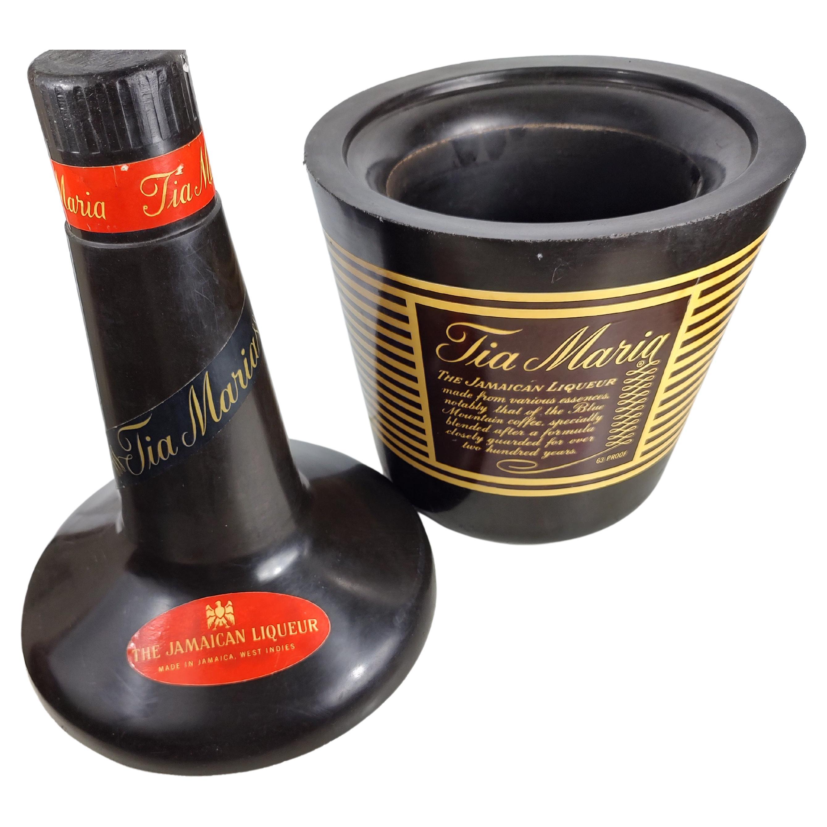 American Mid-Century Modern Bottle Shaped Ice Bucket Tia Maria Advertising For Sale