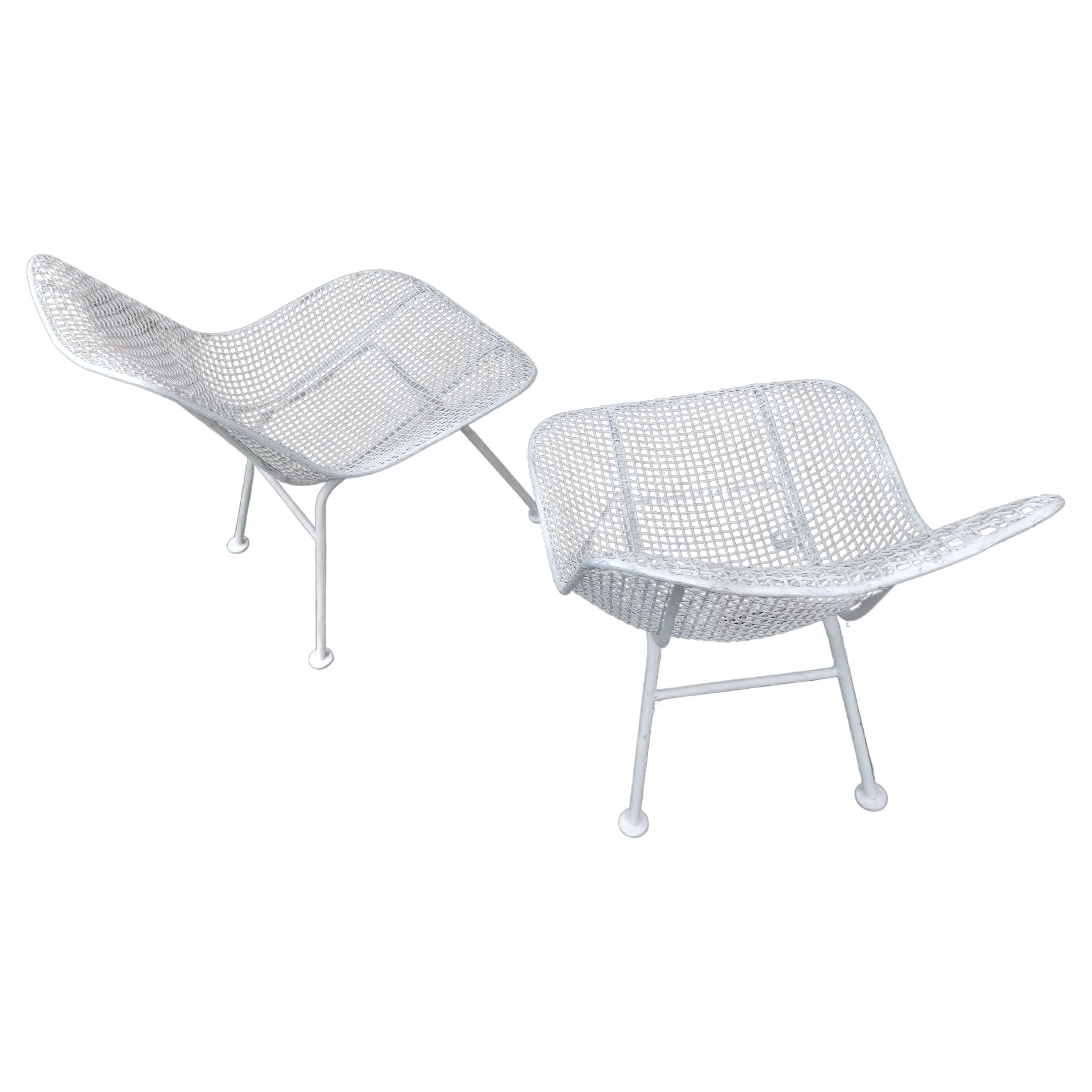American Mid Century Modern Sculptura Outdoor Dining Chairs by Russell Woodard For Sale