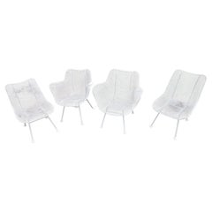 Retro Mid Century Modern Sculptura Outdoor Dining Chairs by Russell Woodard