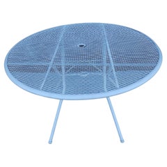 Mid Century Modern Round Foldup Mesh Top Table by Russell Woodard C1960