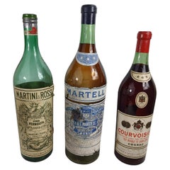 Vintage Mid Century Large Display Liquor Wine Blown Glass Bottles