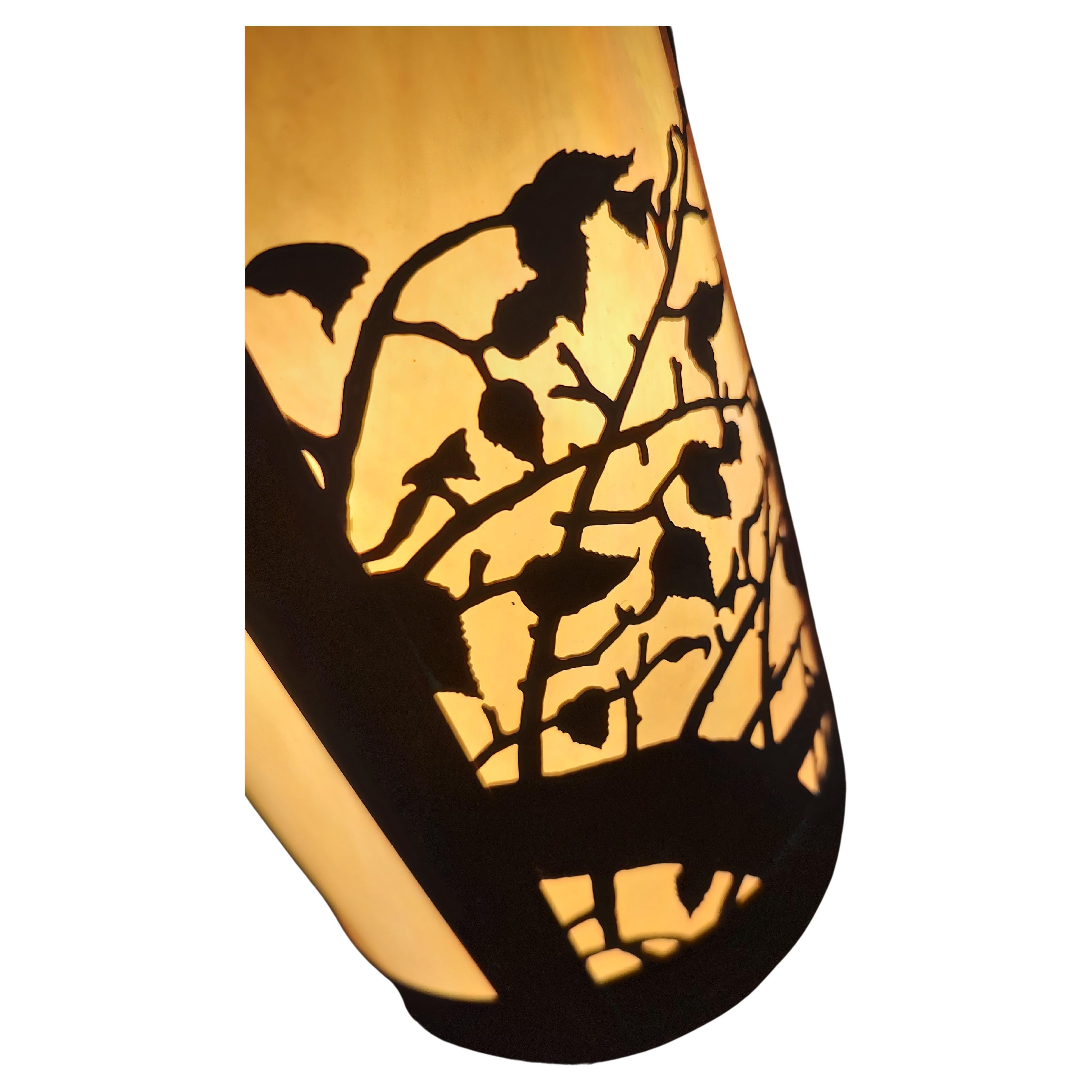 Arts and Crafts-Pendelleuchte aus Kupfer mit geschliffenen Glasschirmen, 4 verfügbar  (Handgefertigt) im Angebot