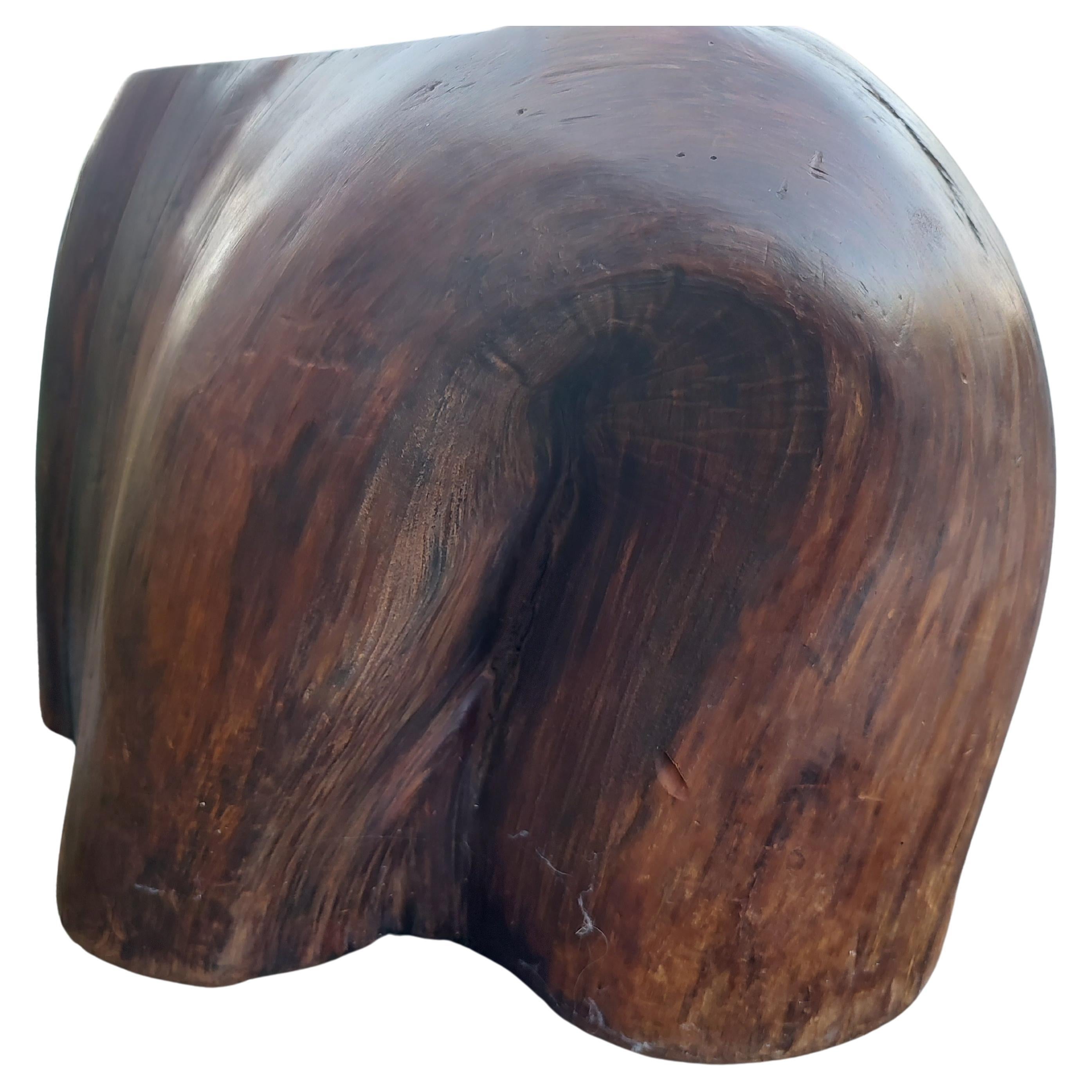 Polished Mid-Century Modern Sculptural Redwood Trunk Cocktail Table For Sale