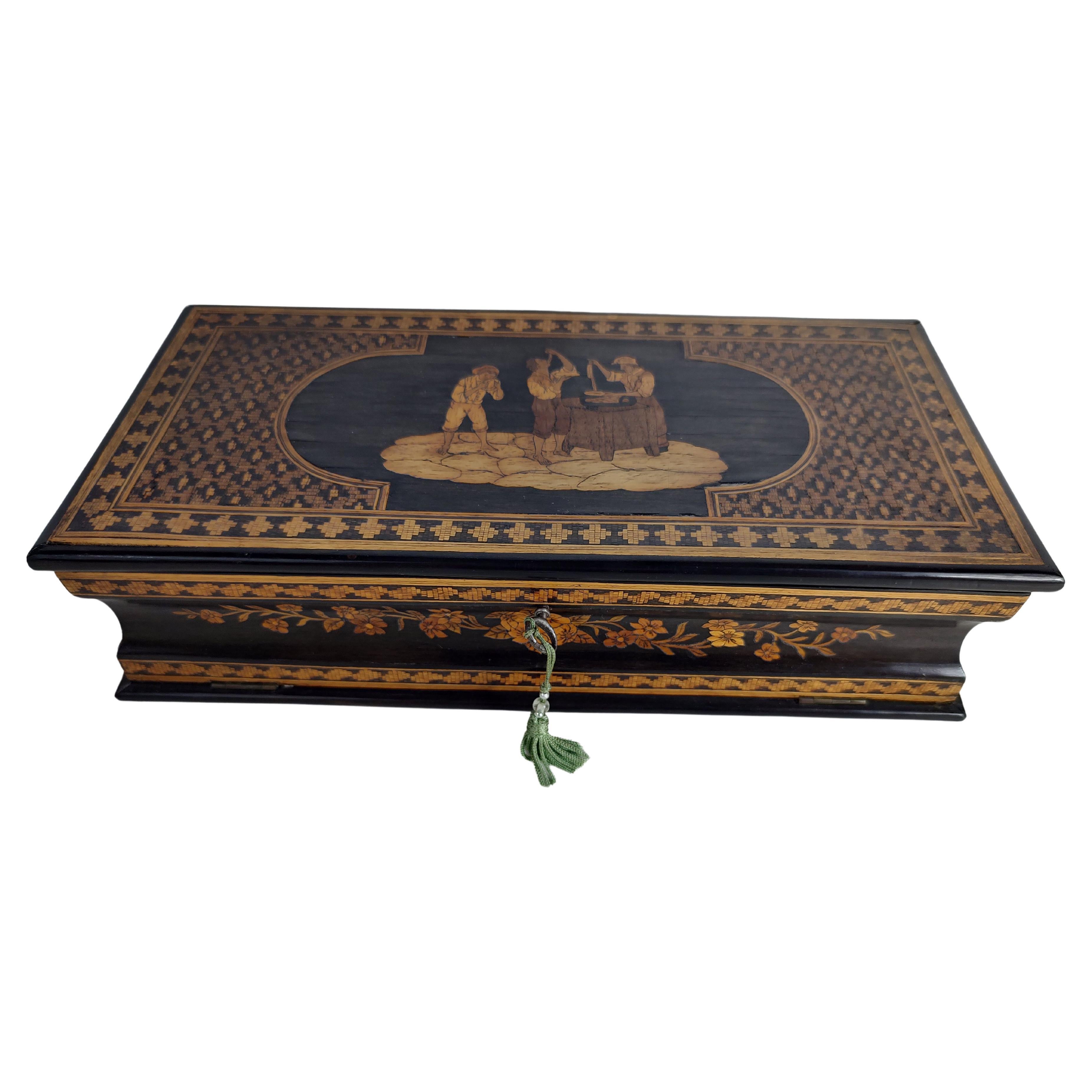 19th Century Mosaic Marquetry Jewelry Box Sorrento Napoli, C1880 For Sale