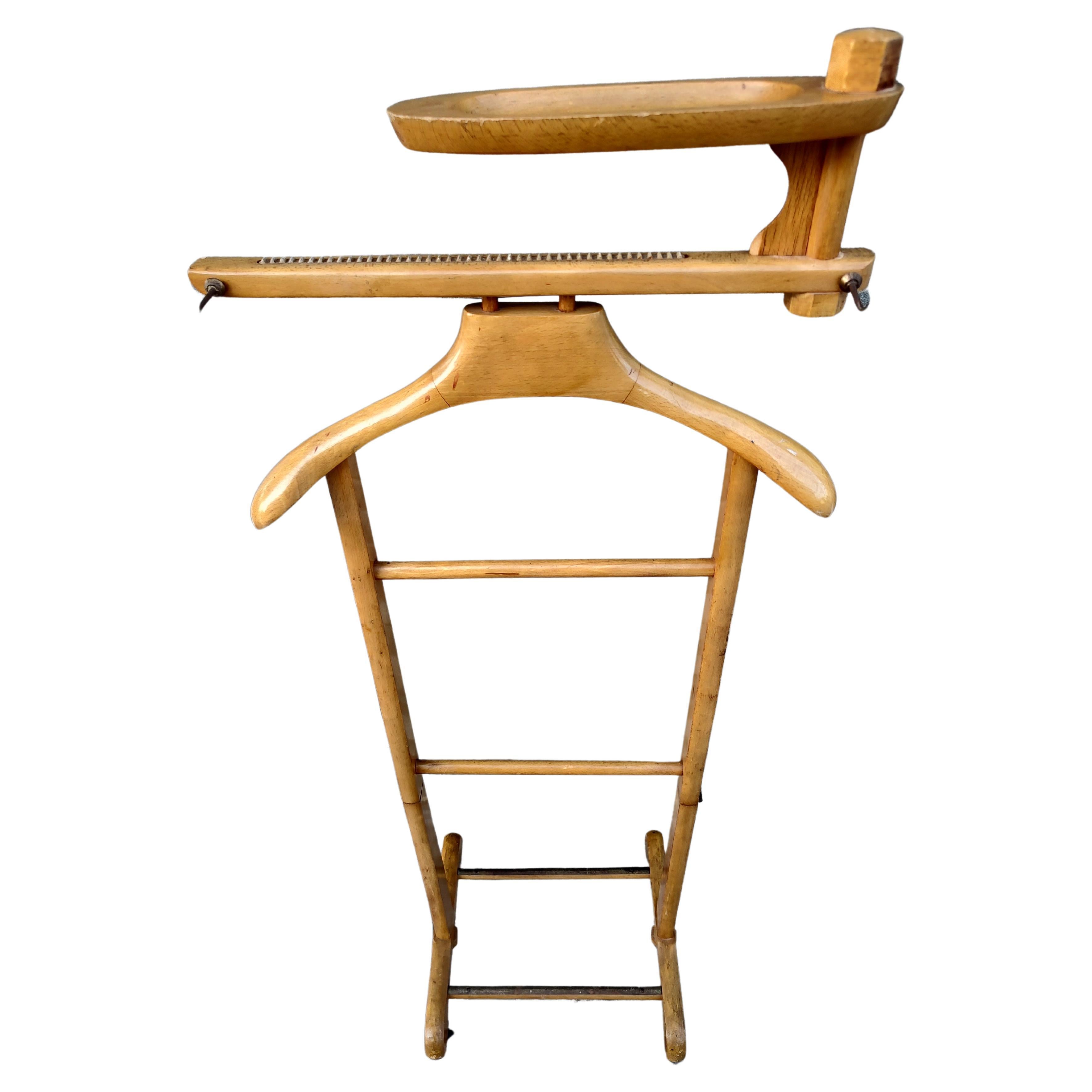 Mid-20th Century Mid-Century Modern Sculptural Beech Clothing Valet Made in Italy  For Sale