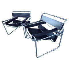 Paire de chaises Wassily du milieu du siècle dernier de style Bauhaus par Marcel Breur Gavina Stendig