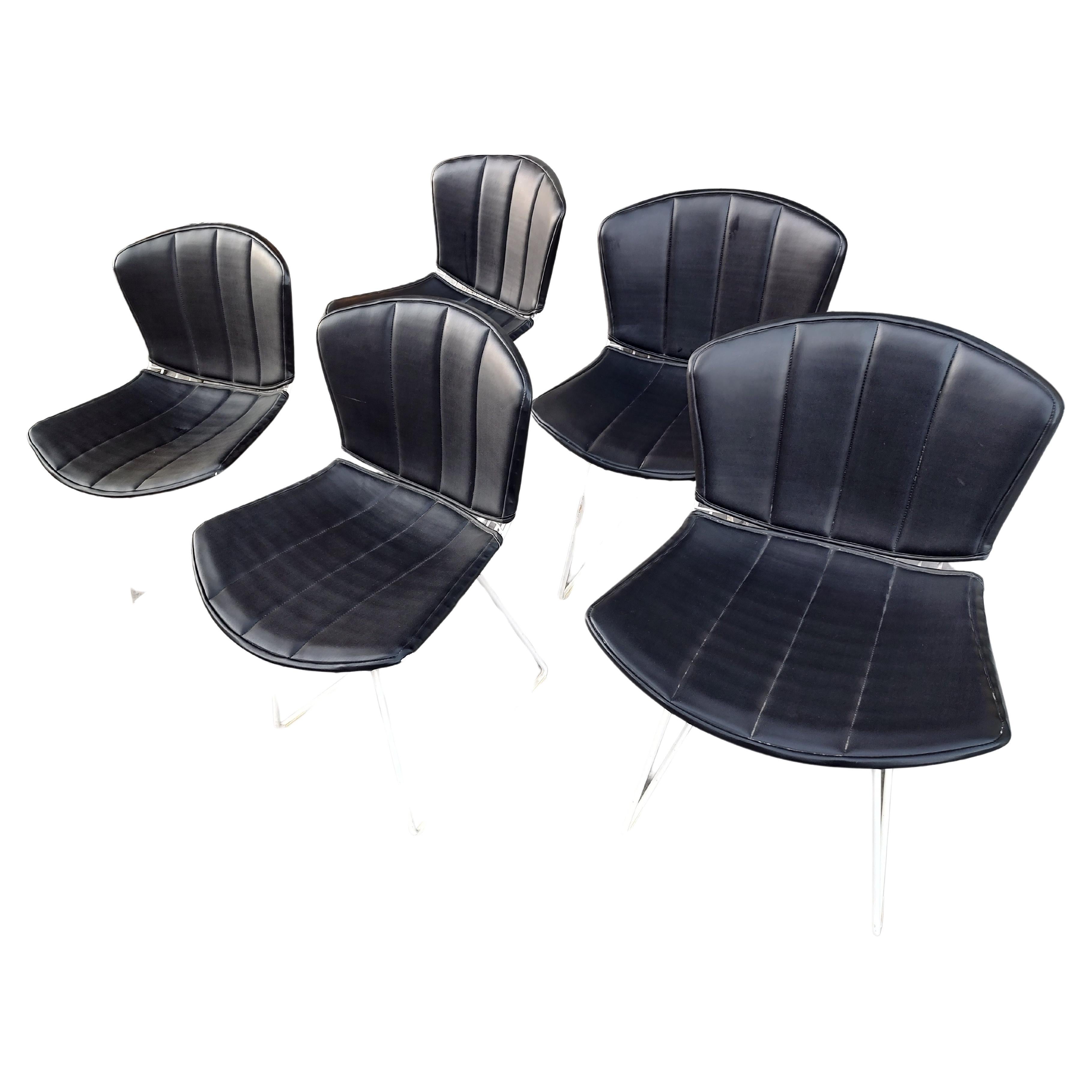  3 chaises d'appoint en fil métallique, de style moderne du milieu du siècle dernier, créées par Harry Bertoia pour Knoll Int. en vente