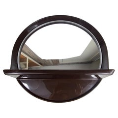 Vintage Mid-Century Modern Sculptural Italian Plastic Mirror with a Shelf by SALC