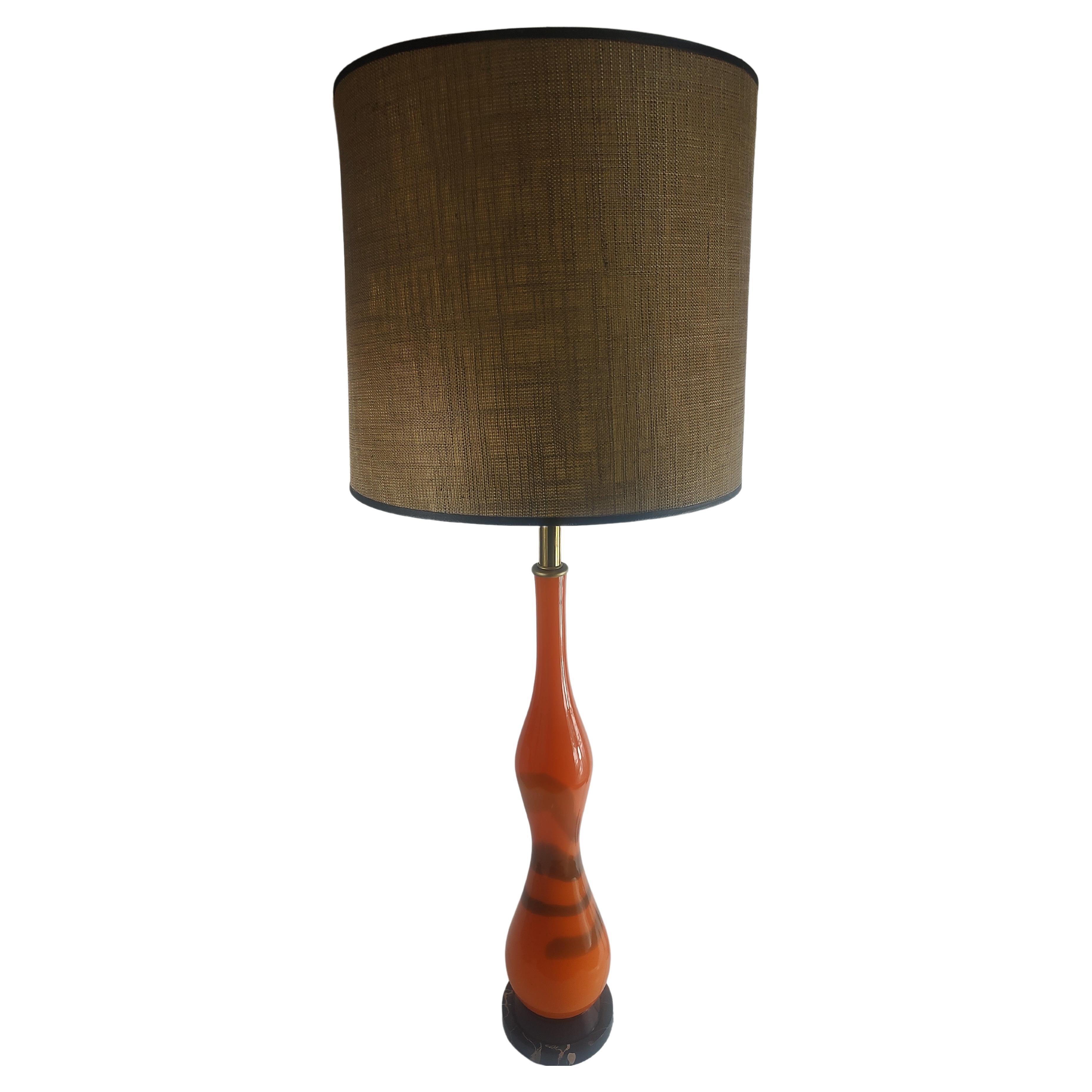 Mid-20th Century Mid-Century Modern Handblown Italian  Murano Art Glass Table Lamp For Sale