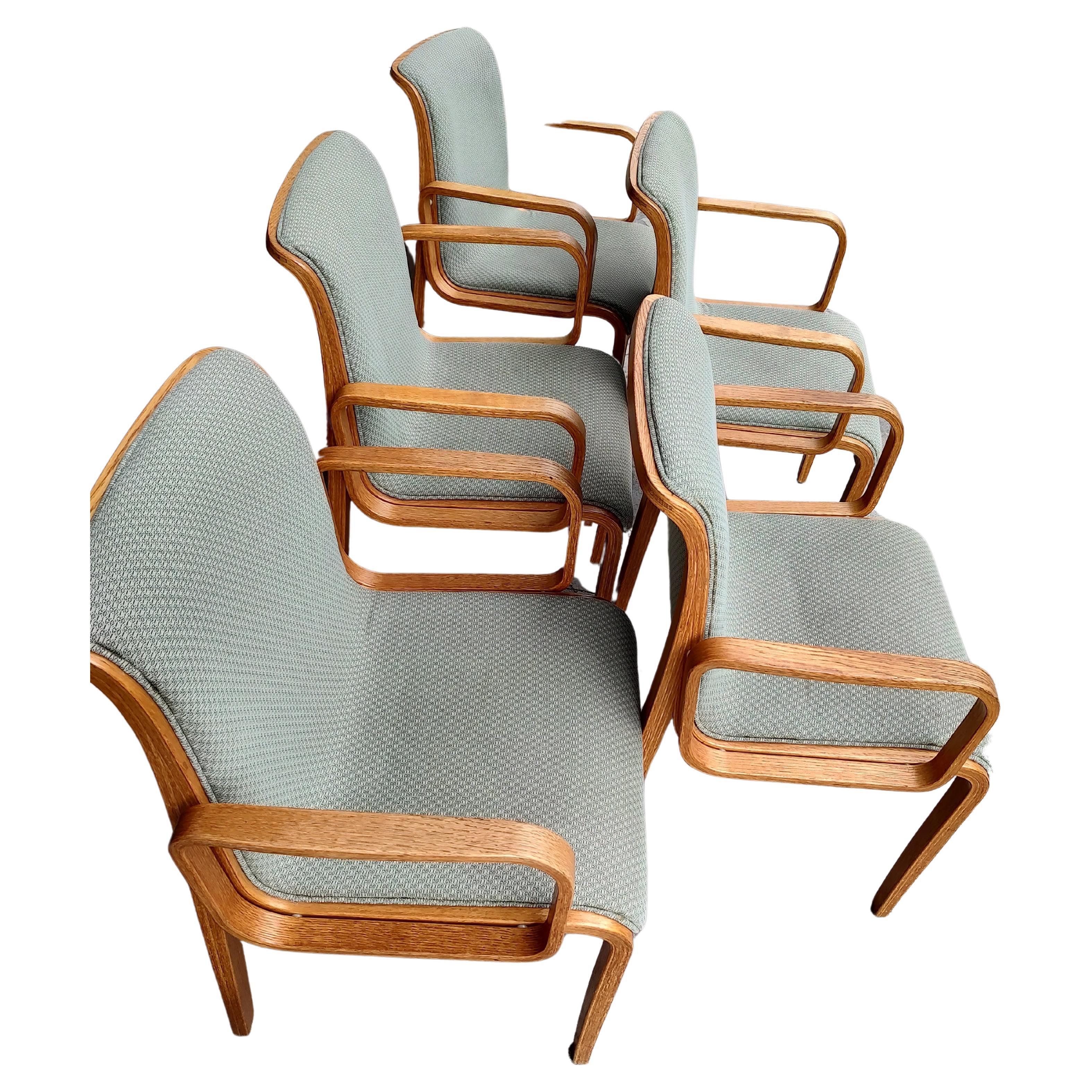 Late 20th Century Mid-Century Modern Oak Armchairs Bill Stephens for Knoll International 5 Avail. For Sale