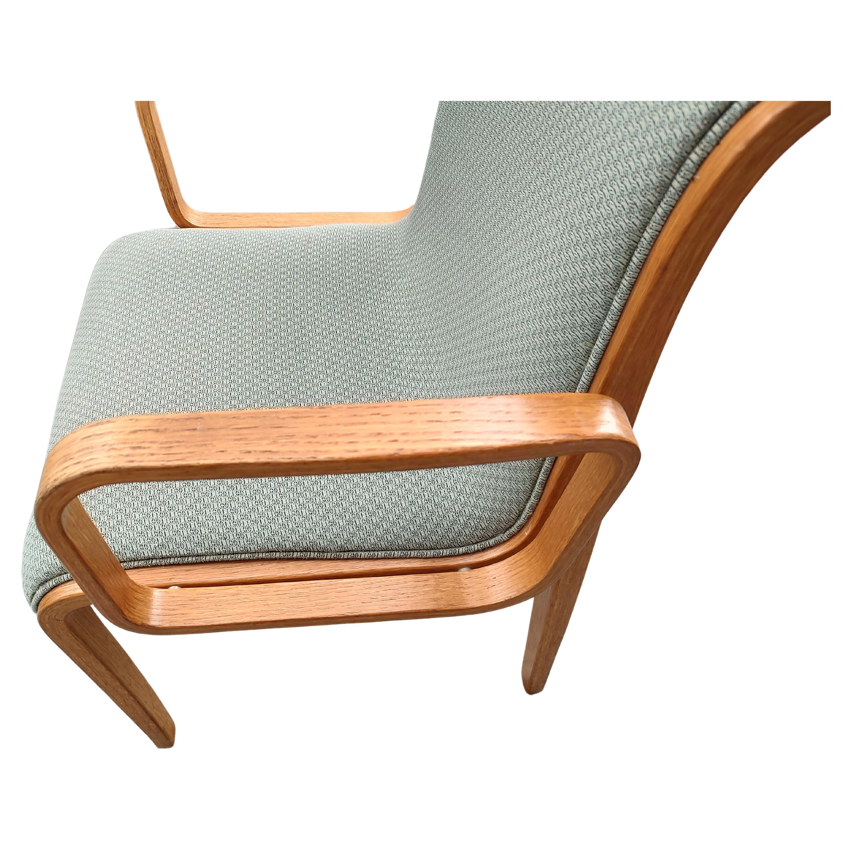 Molded Mid-Century Modern Oak Armchairs Bill Stephens for Knoll International 5 Avail. For Sale