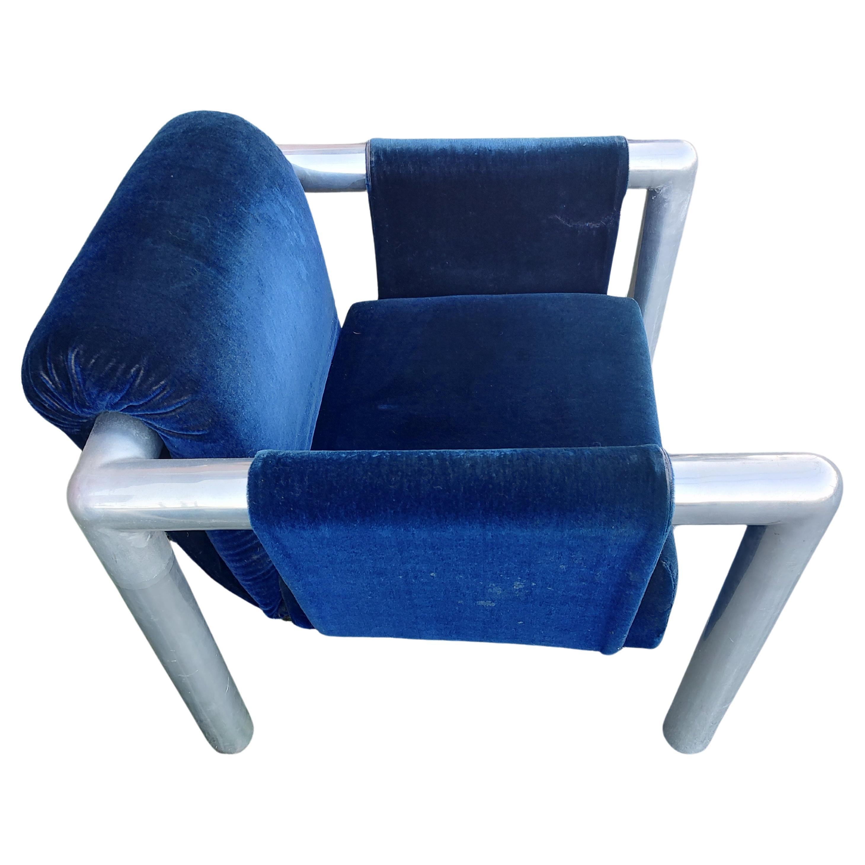 Moulage Paire de chaises à franges tubulaires de style mi-siècle moderne par John Mascheroni, modèle 424 en vente