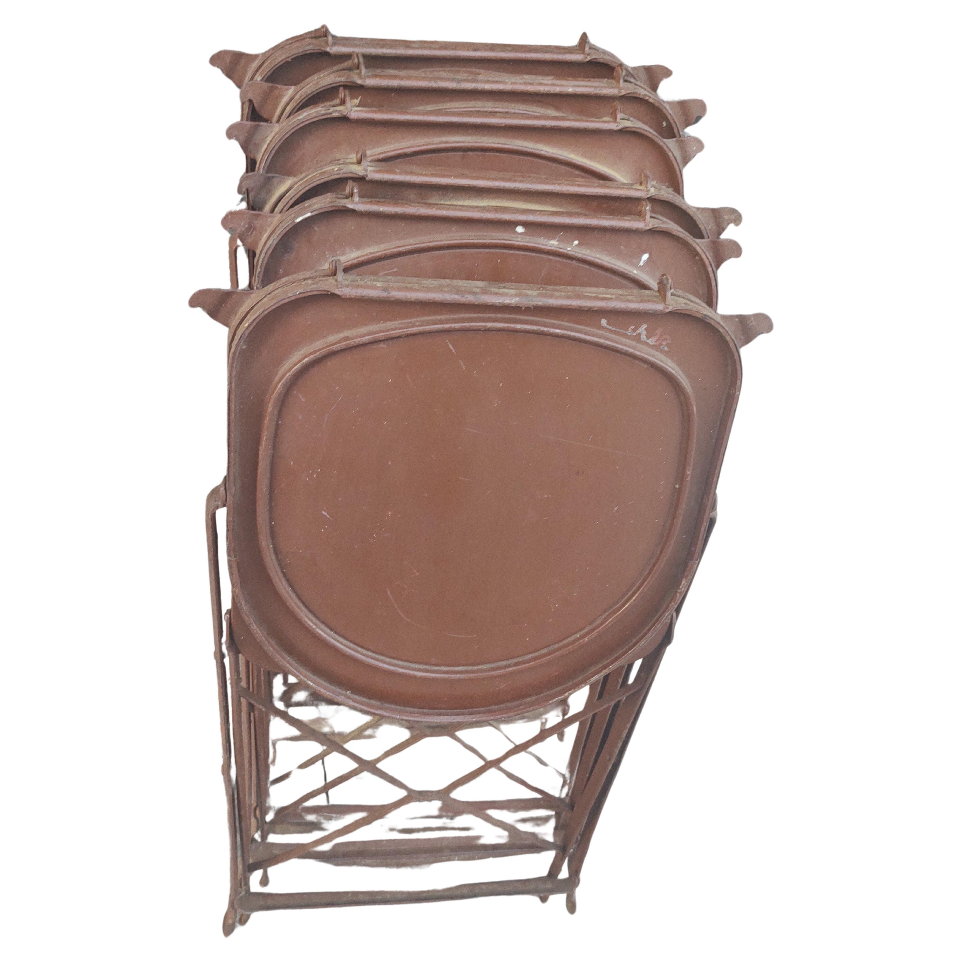 Mid-Century moderno Set di sei sedie Foldes scultoree uniche e moderne della metà del secolo scorso in vendita