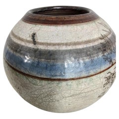 Vase moderne mi-siècle fait à la main, pot de l'artiste Nancee Meeker