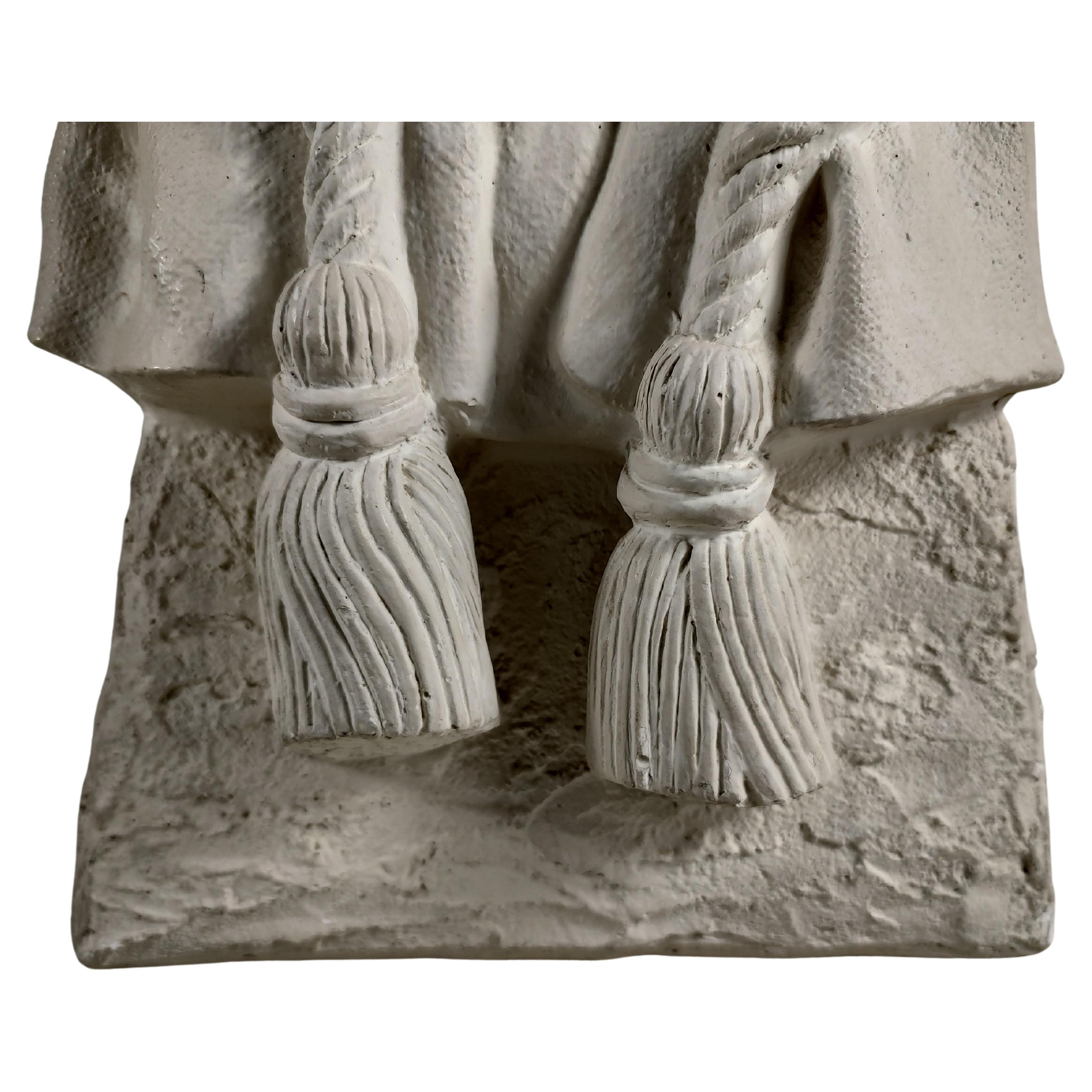 Beistelltisch aus Gips mit Seil und Quaste im Stil von John Dickinson, Moderne der Mitte des Jahrhunderts (Handgefertigt) im Angebot