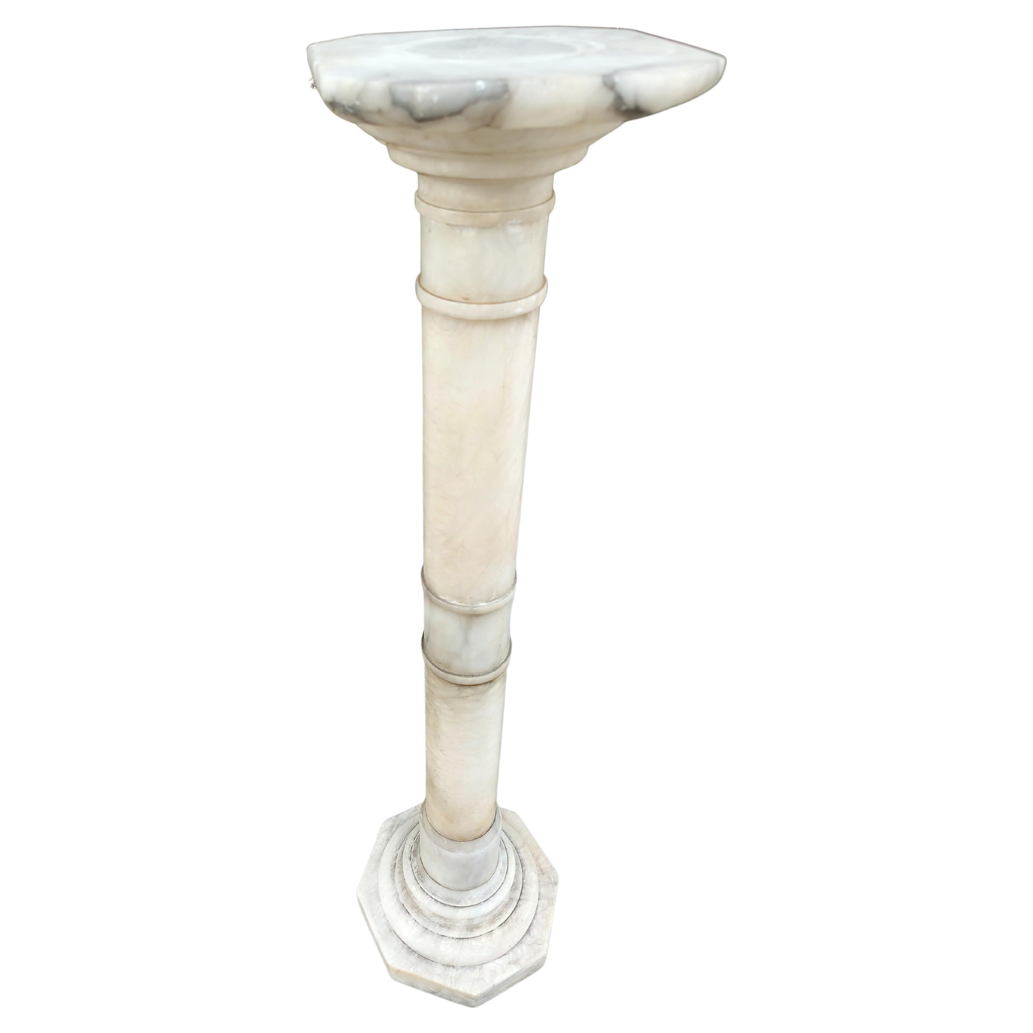 Early 20thc Carrara Marble Pedestal Italy For Sale