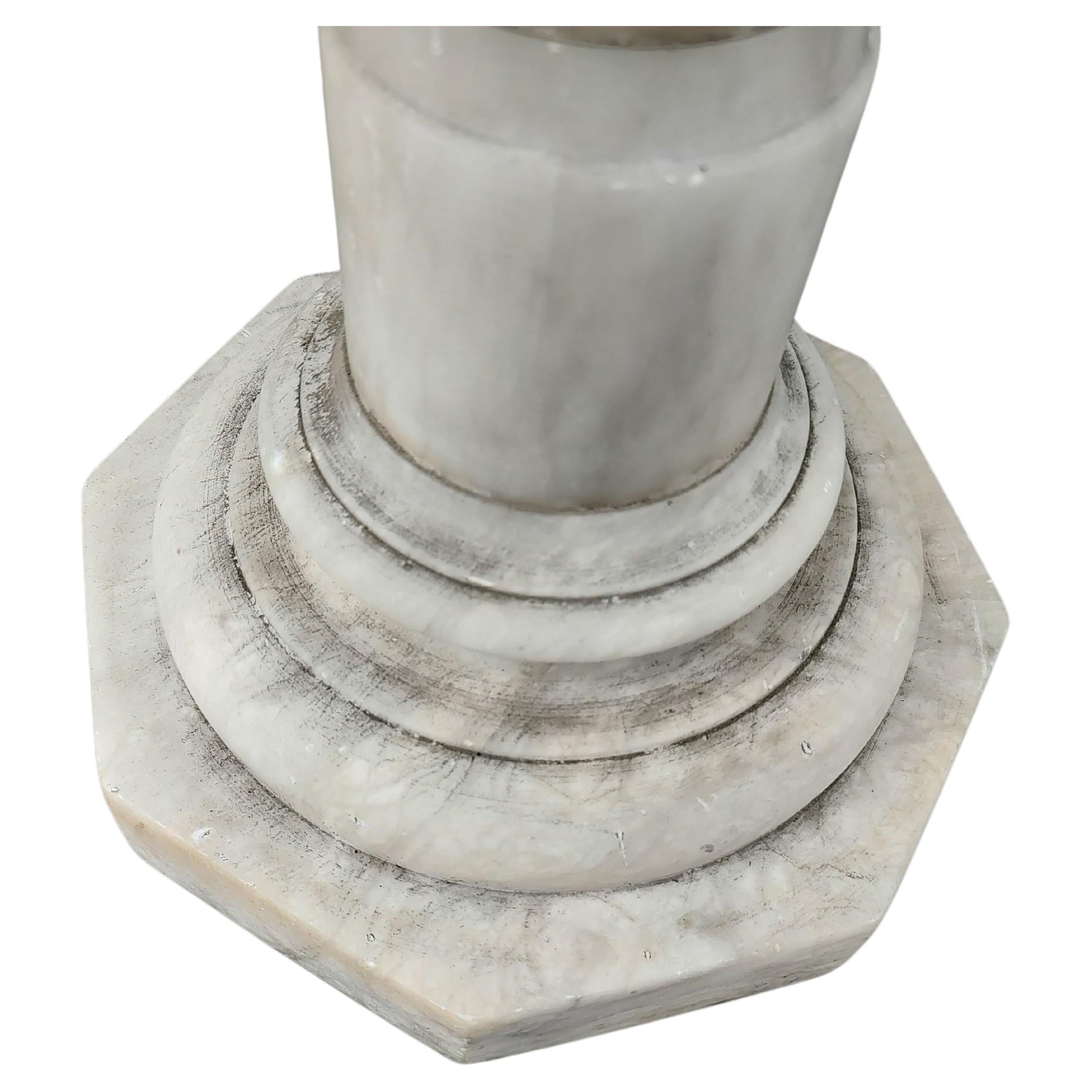 Italian Early 20thc Carrara Marble Pedestal Italy For Sale