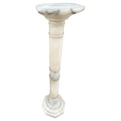 Early 20thc Carrara Marble Pedestal Italy