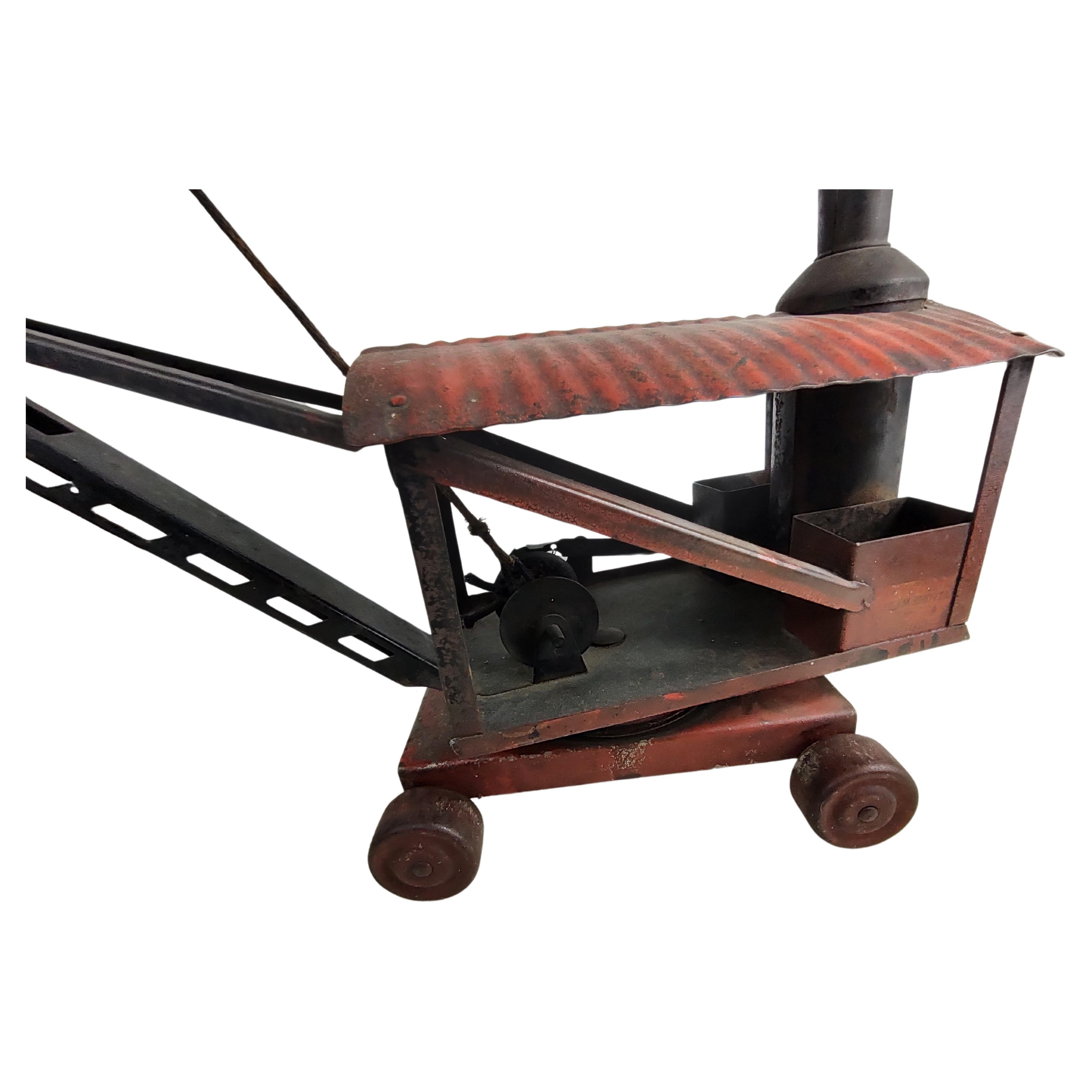 Painted Early 20th Century Keystone Pressed Steel Toy Steam Shovel For Sale