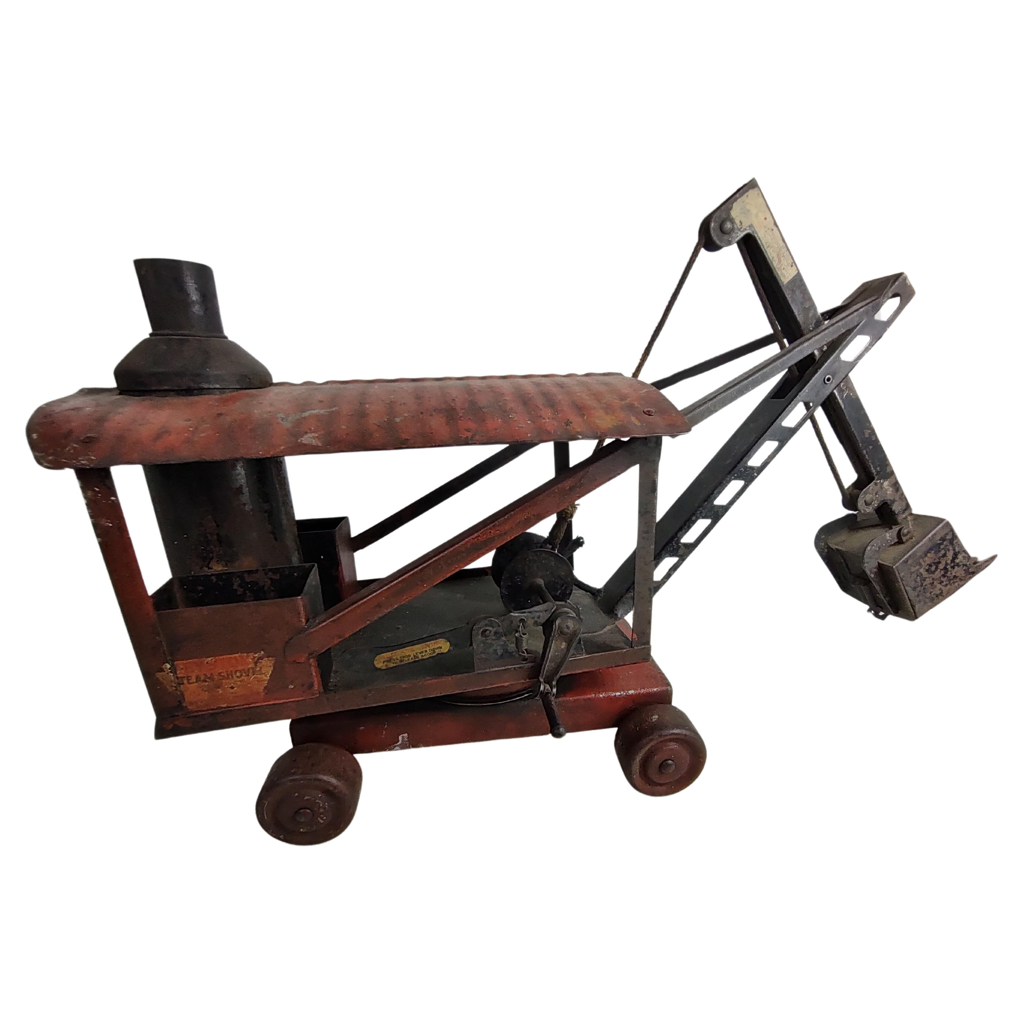 Early 20th Century Keystone Pressed Steel Toy Steam Shovel For Sale