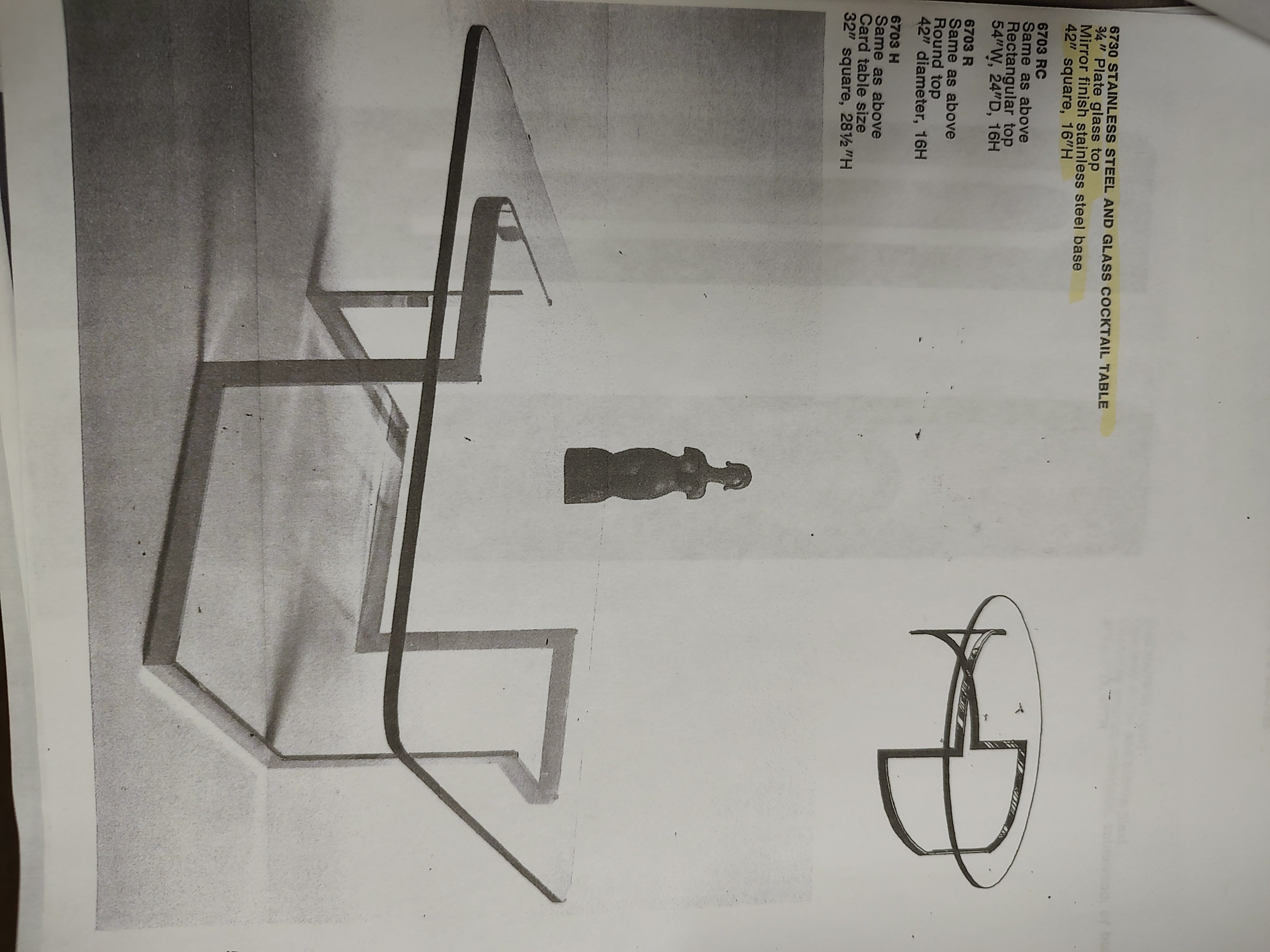 Moderner Cocktailtisch aus der Mitte des Jahrhunderts von Vladimir Kagan, # 6703, Glas und Chromsockel (Moderne der Mitte des Jahrhunderts) im Angebot