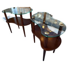 Vintage Pair of Mid-Century Modern Art Deco Cloud Tables Attributed to Gilbert Rohde 