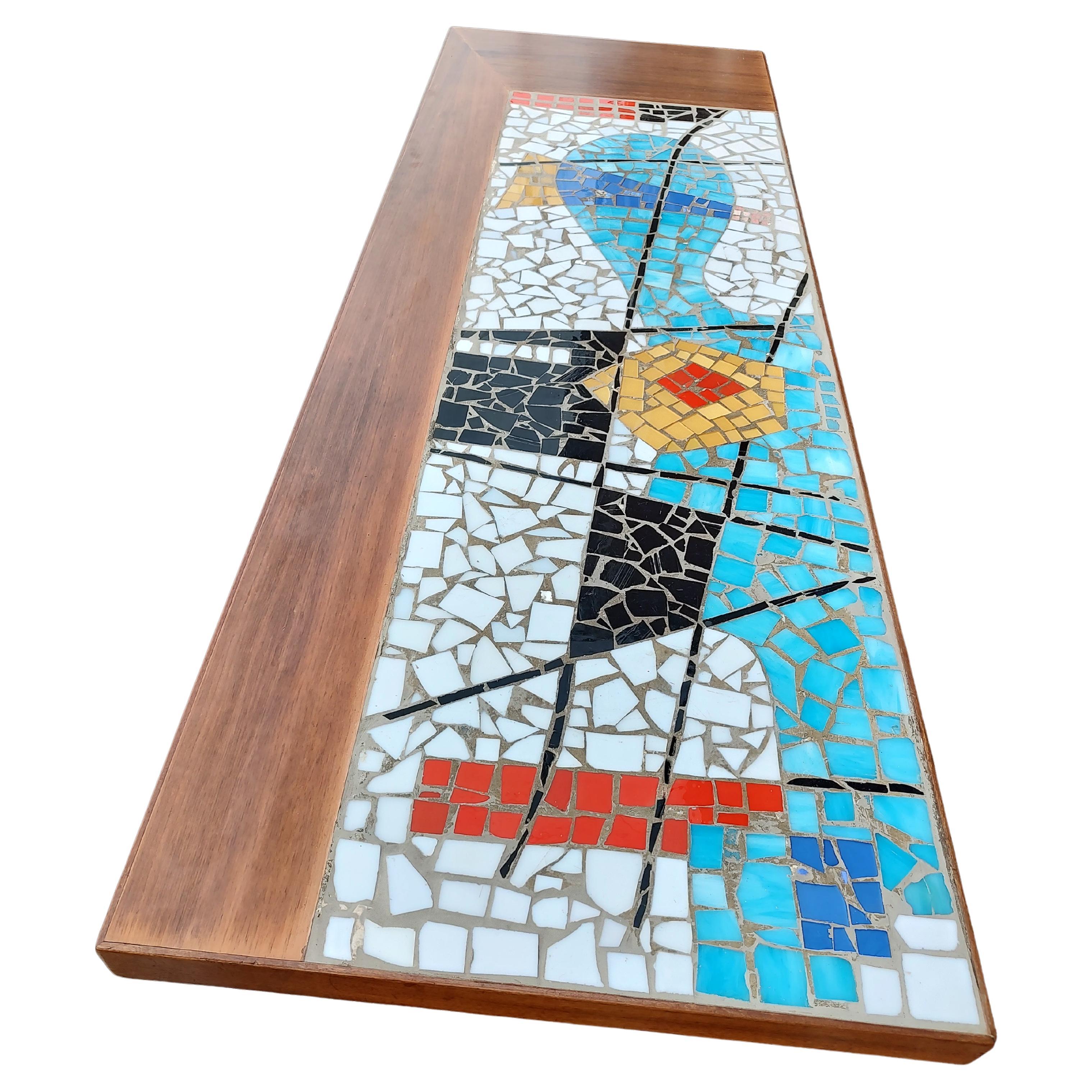 Mid-Century Modern Sculptural Abstract Mosaic Glass Tile Cocktail Table, C1955 For Sale