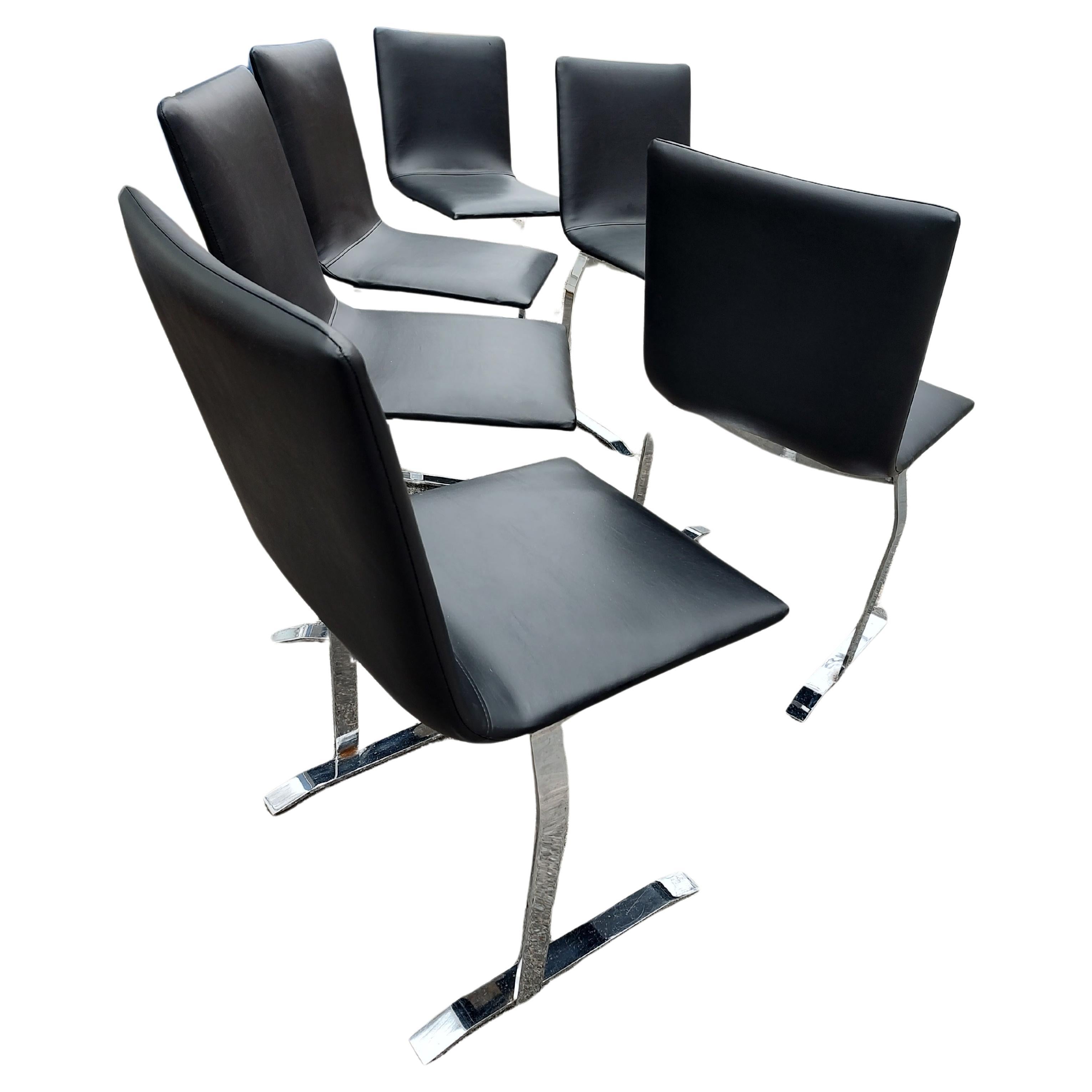 Fin du 20e siècle Ensemble sculptural de 6 chaises de salle à manger de style mi-siècle moderne par Saporiti en vente