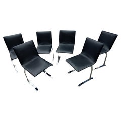 Mid-Century Modern Sculptural Set of 6 Dining Chairs by Saporiti