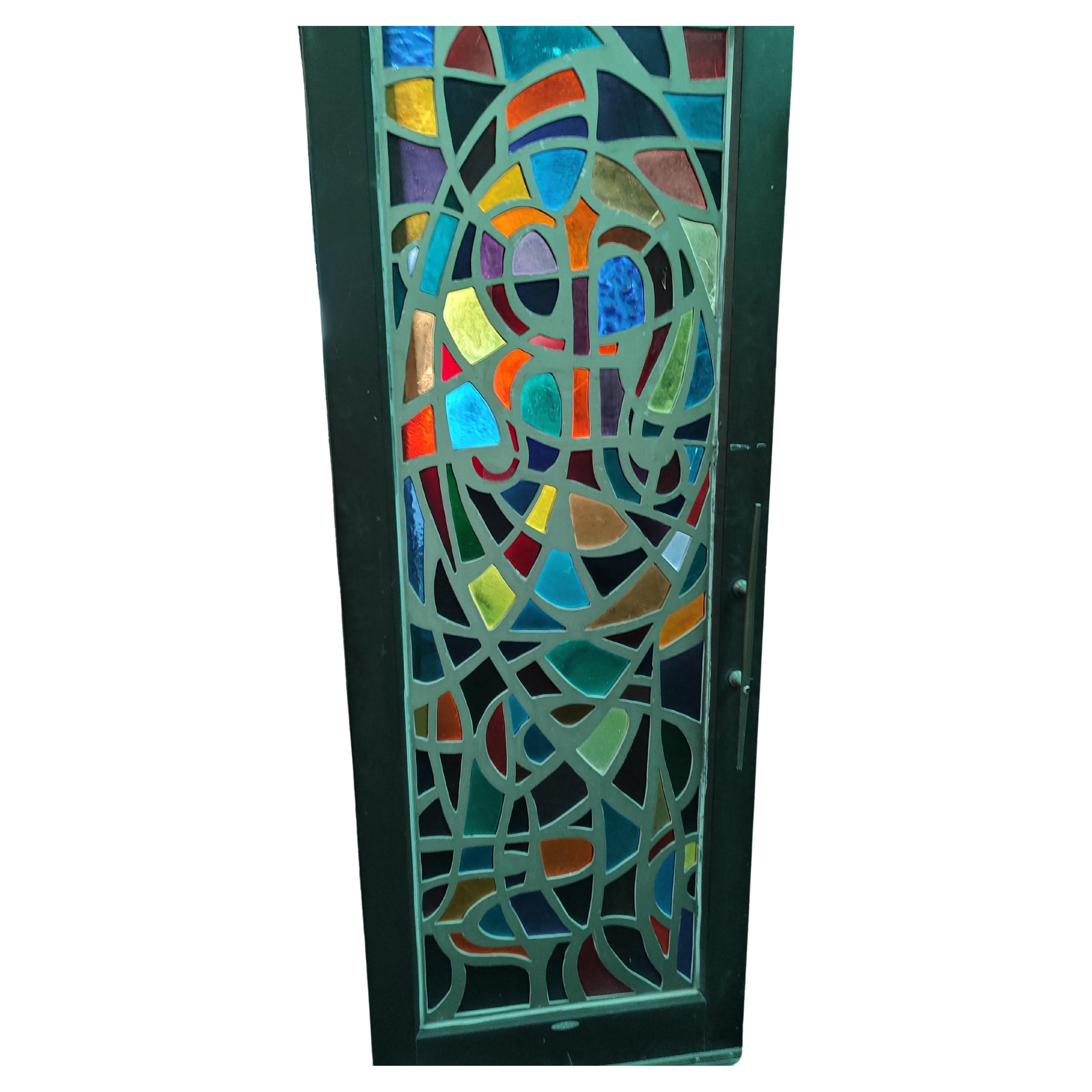 Mid-20th Century 10 Mid Century Modern Architectural Abstract Stained Glass Paneled Doors C1965 For Sale